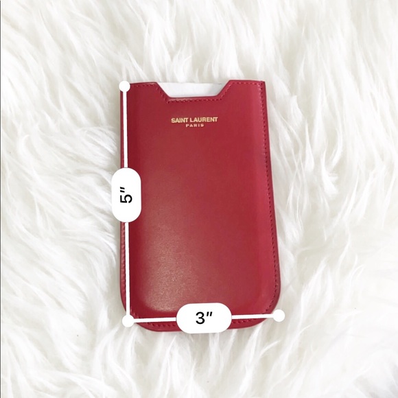 NWOT Saint Laurent Leather Case / Card holder Red - Picture 8 of 9